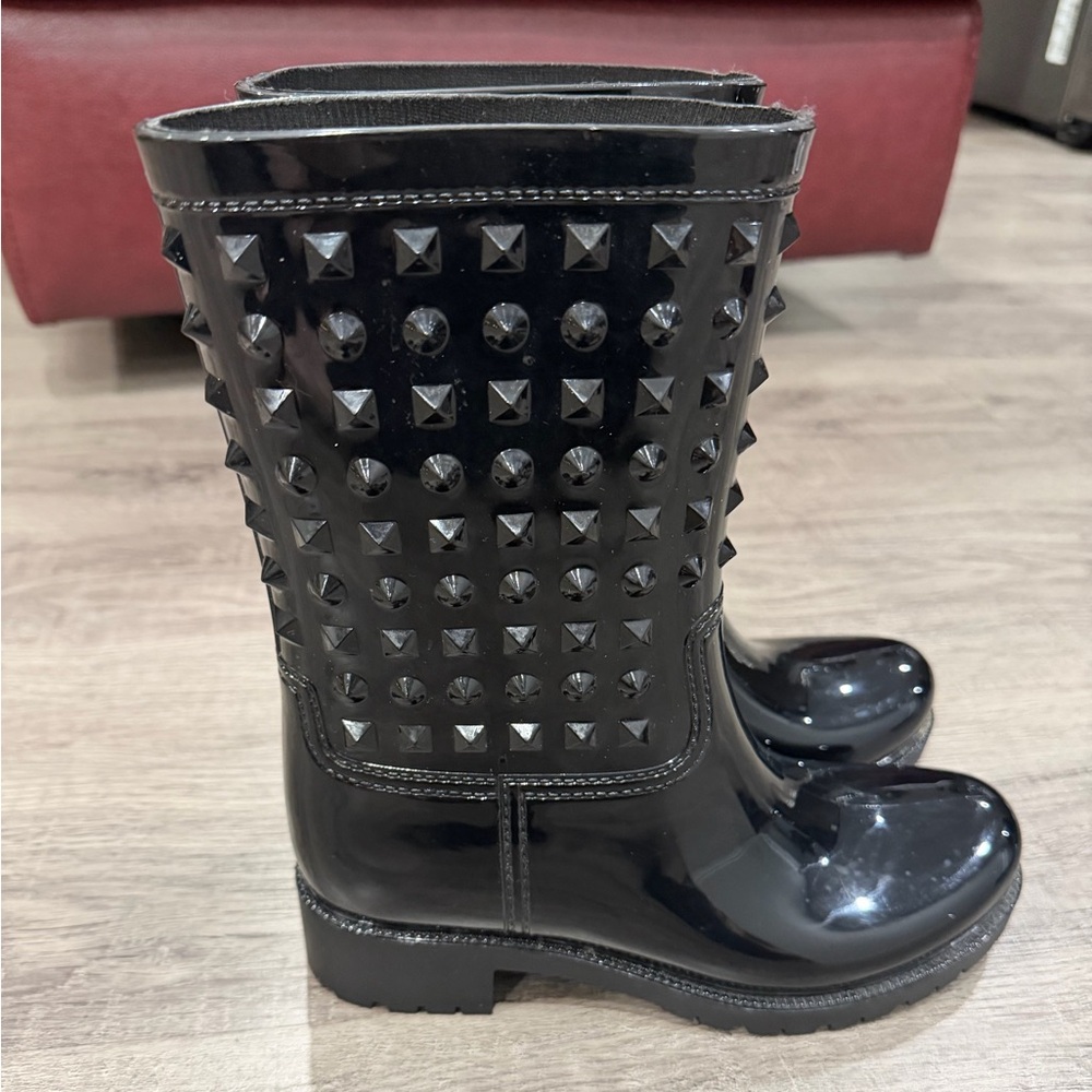 ASOS Black Studded Rain Boots